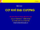 Bài giảng Cơ khí đại cương - Chương 1: Các khái niệm cơ bản trong sản xuất cơ khí