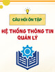 Câu hỏi ôn tập Hệ thống thông tin quản lý